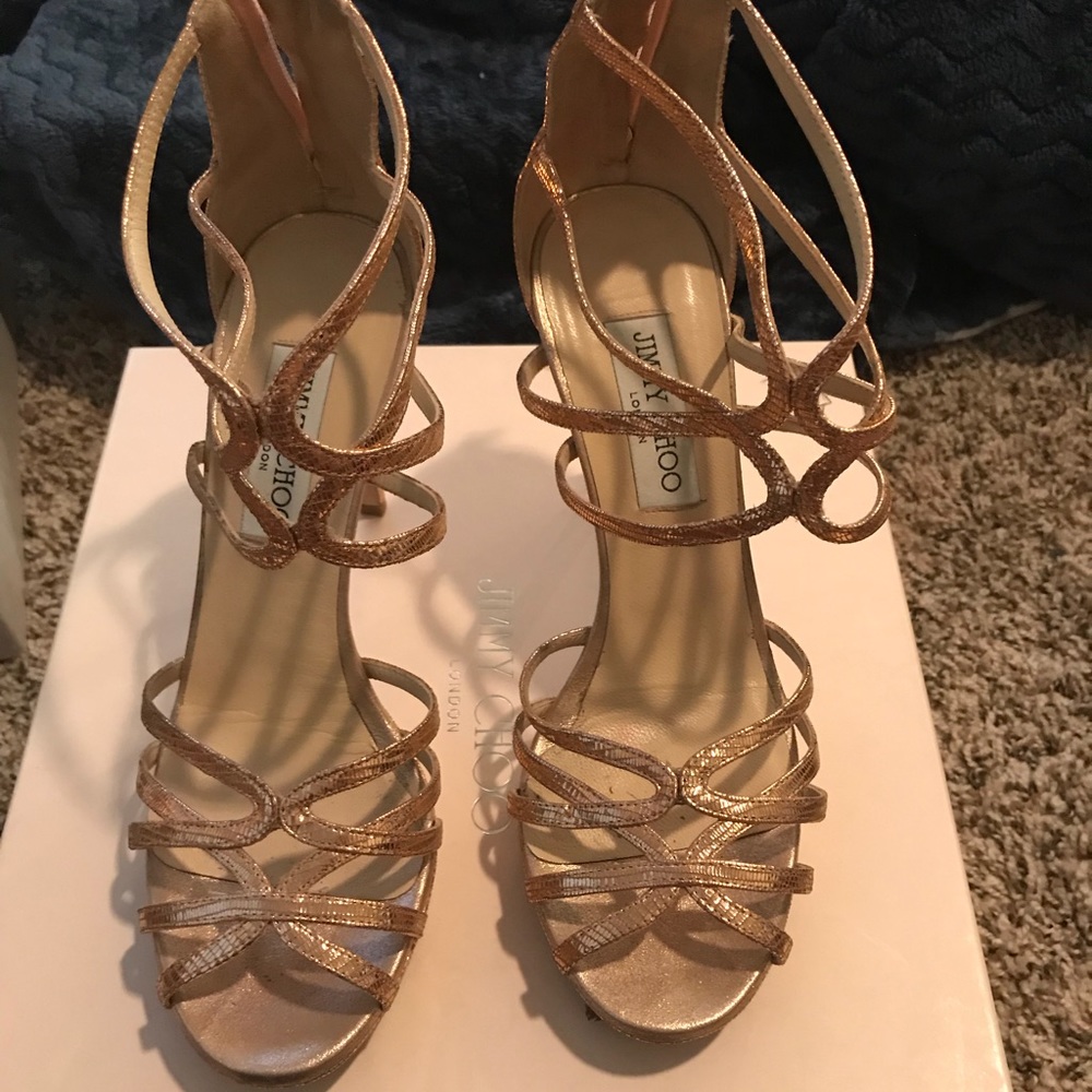 Beautiful Jimmy Choo heels Sparkly Pink Metallic